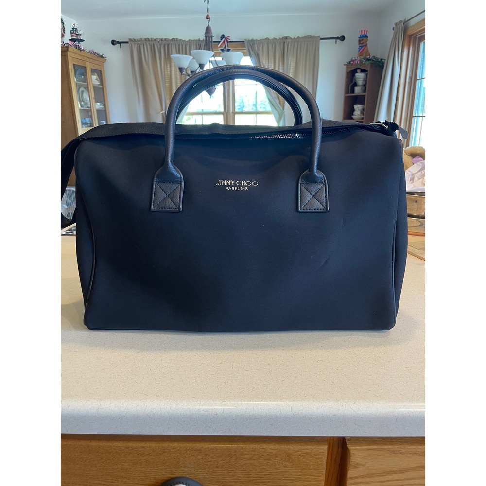 Jimmy Choo Parfums Tote Bag Black Neoprene Travel Weekend Gym Carry-On